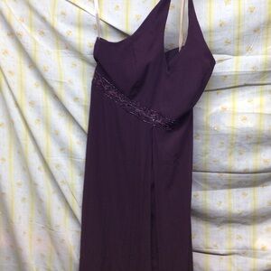 David's Bridal One Shoulder Purple Dress